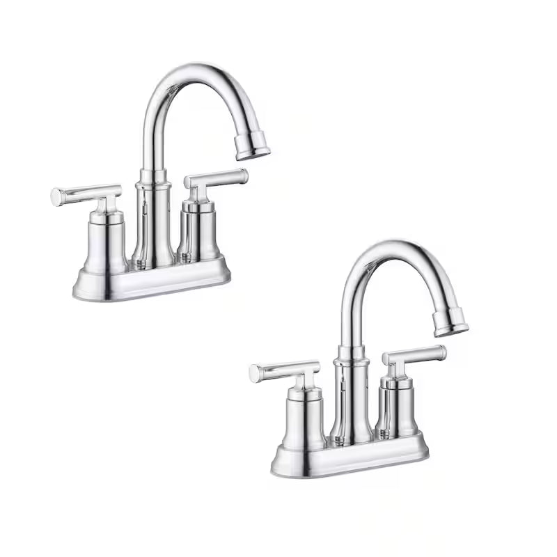 4 in. Centerset Double-Handle High-Arc Bathroom Faucet Polished Chrome 2-Pack A14525