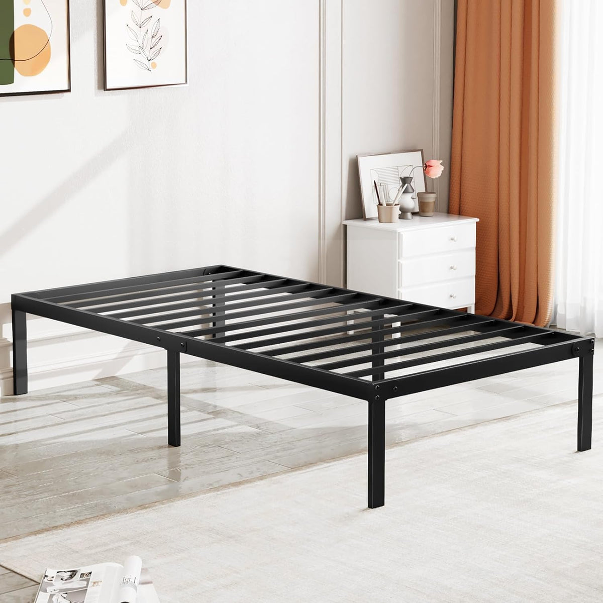 Twin Size 14 inch Platform Bed Frame Q793