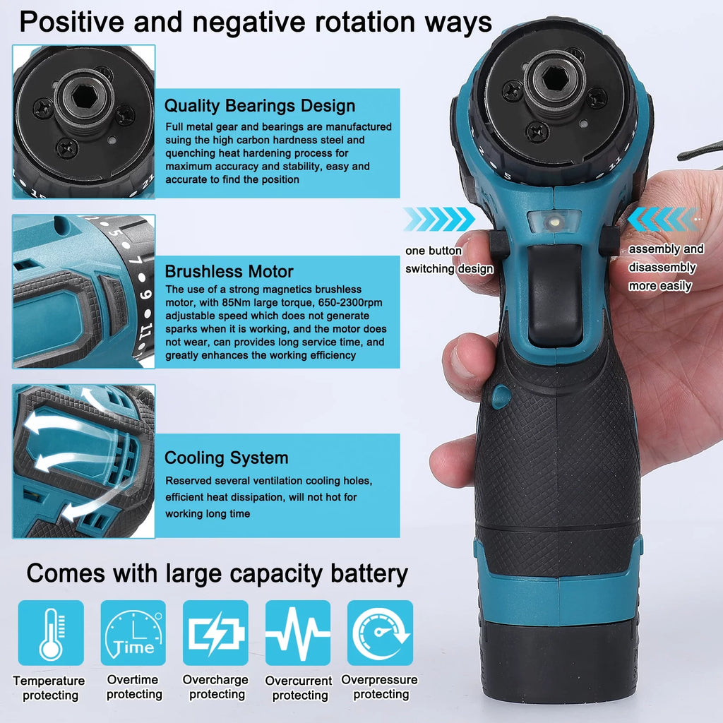 18V Brushless Motor Electric Screwdriver C8739