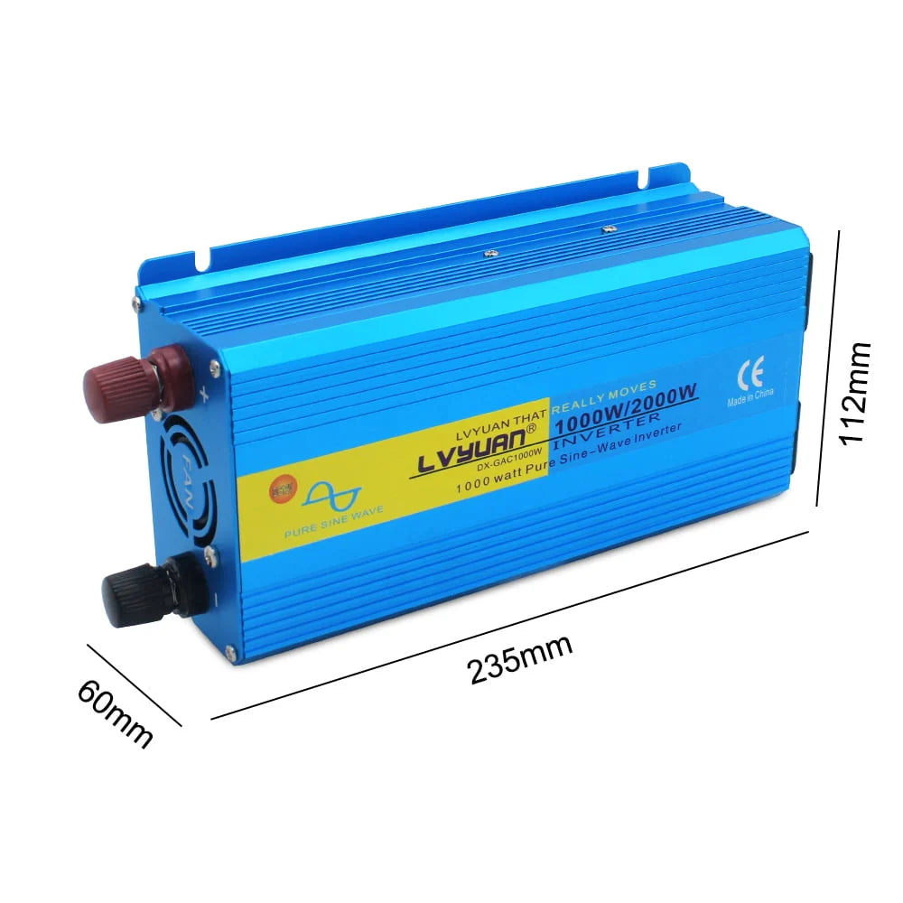 1000 Watts 2000 Watts Pure Sine Wave Power Inverter DC 12V to AC 110V 120V F37737