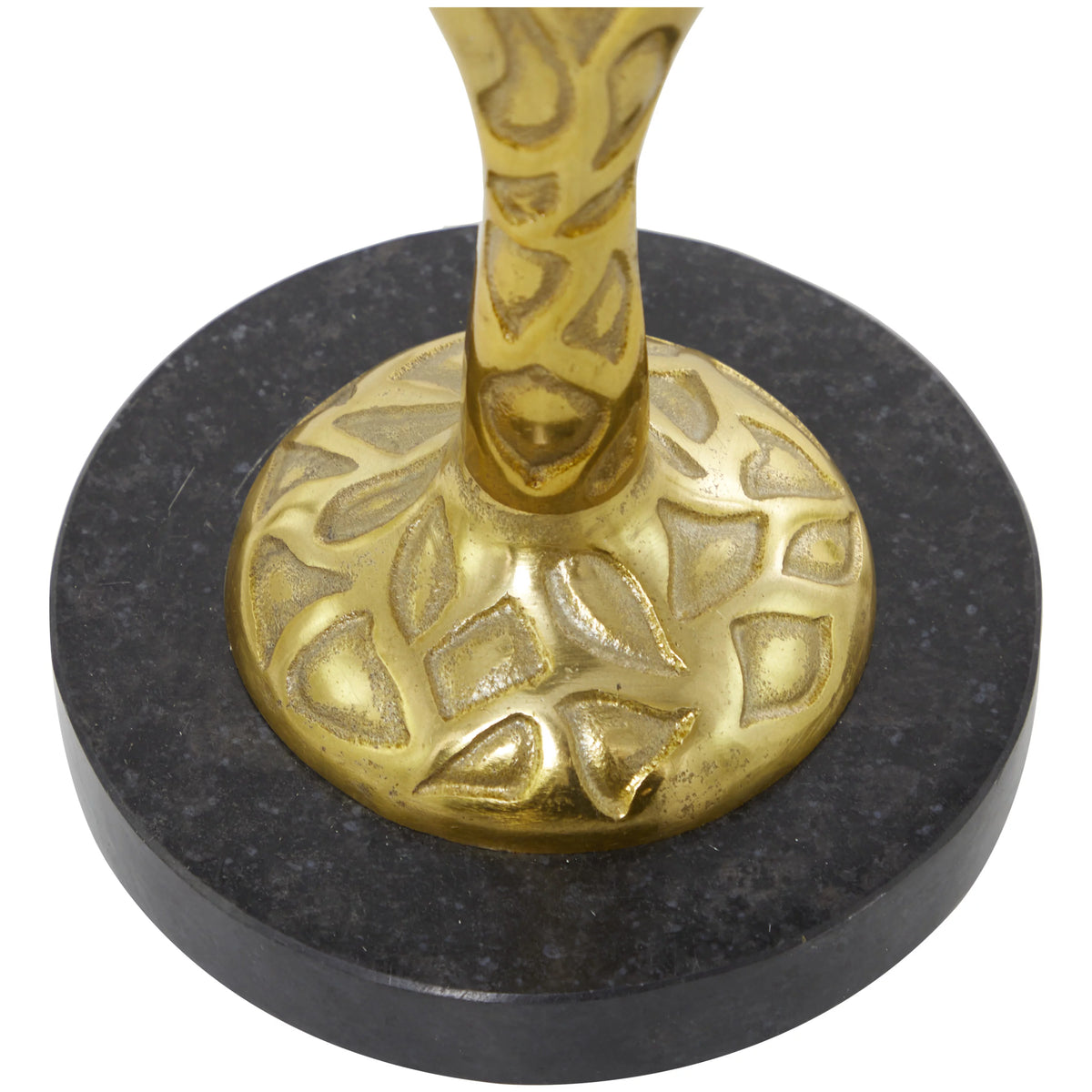 Gold Aluminum Accent Table with Black Marble Base U972684