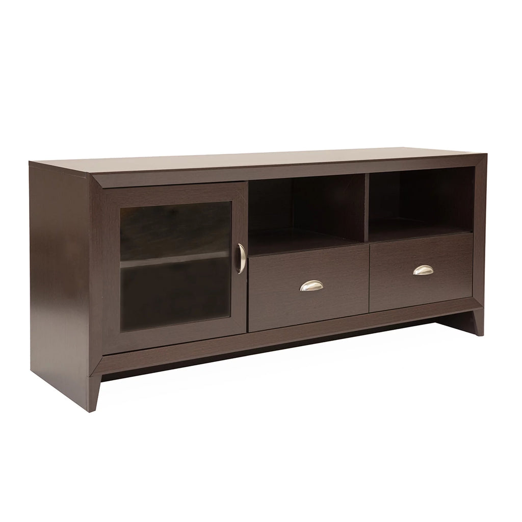 55" Modern TV Stand with Storage, Wenge Brown S8863