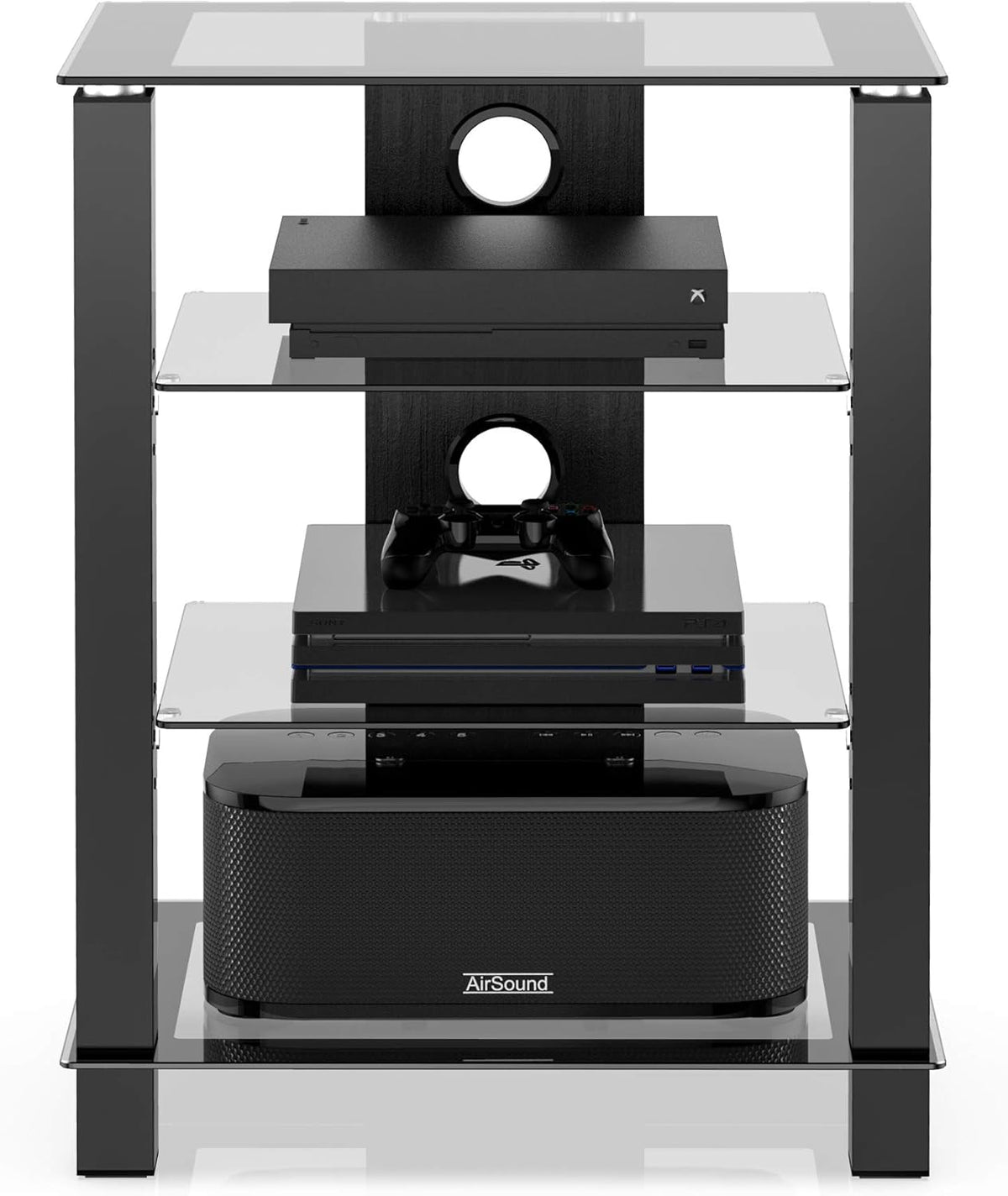 4-Tier AV Media Cabinet Stand Component Cabinet Y424