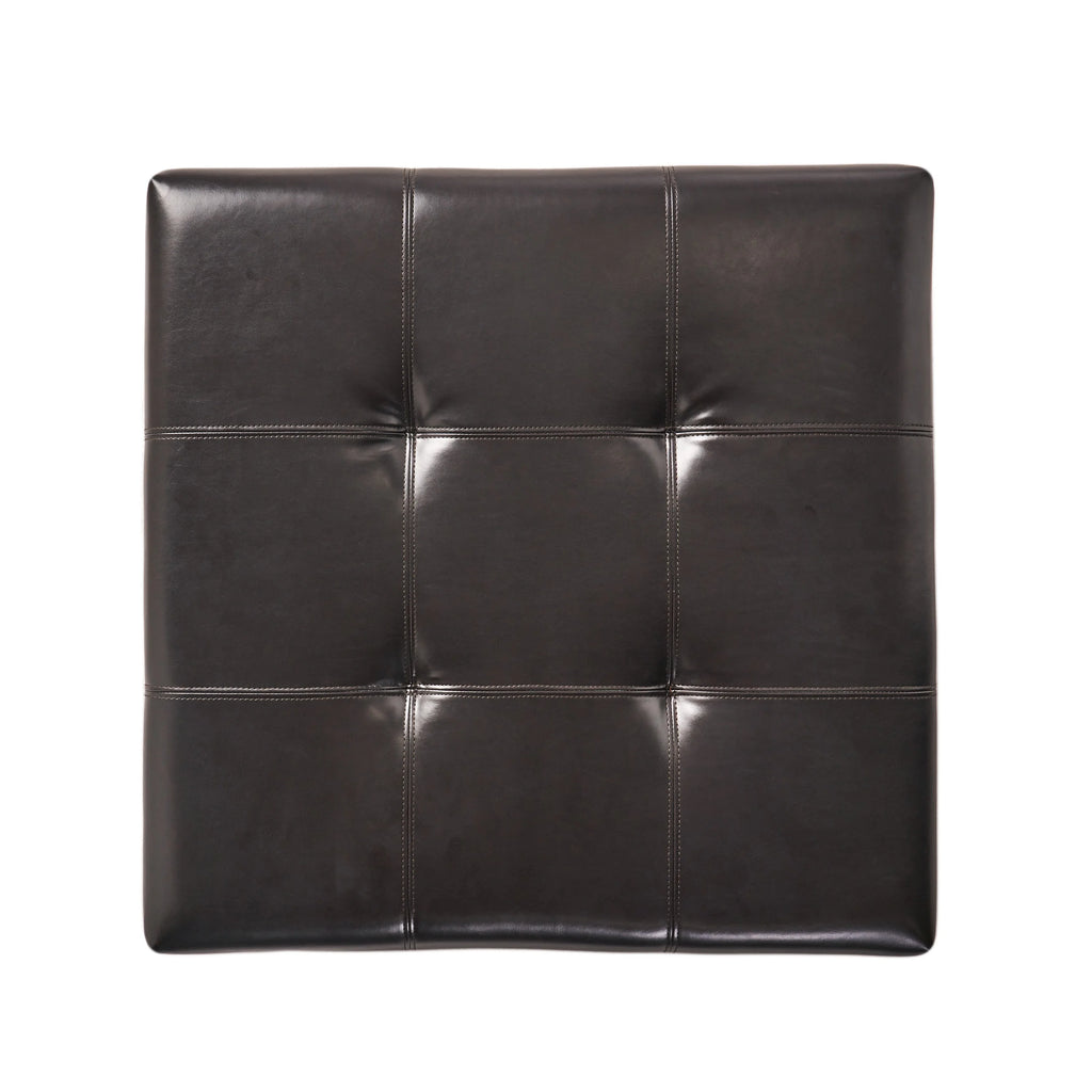 Espresso Bonded Leather Storage Ottoman L811513