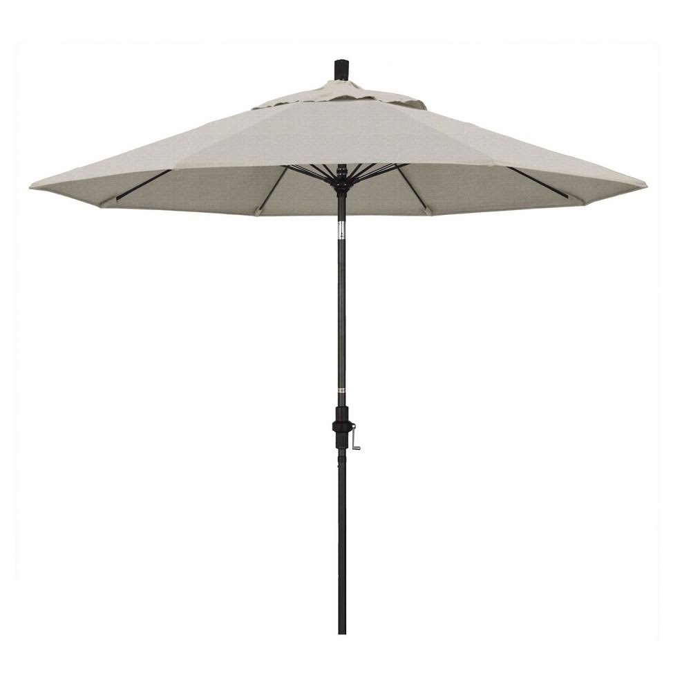 9ft Fiberglass Market Umbrella Collar Tilt Black Olefin Woven O4568