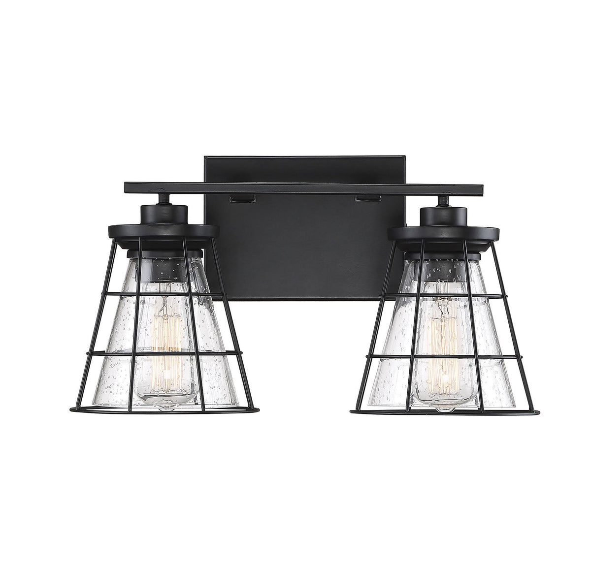 2 Light Black Bath Bar J5594