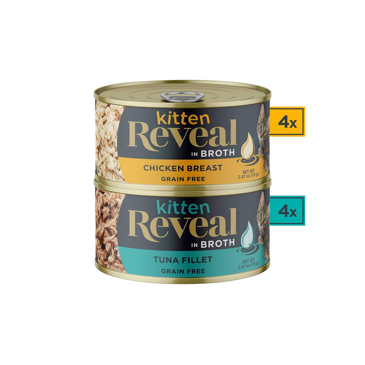 Natural Wet Kitten Food Chicken & Tuna Broth Variety Pack R2970