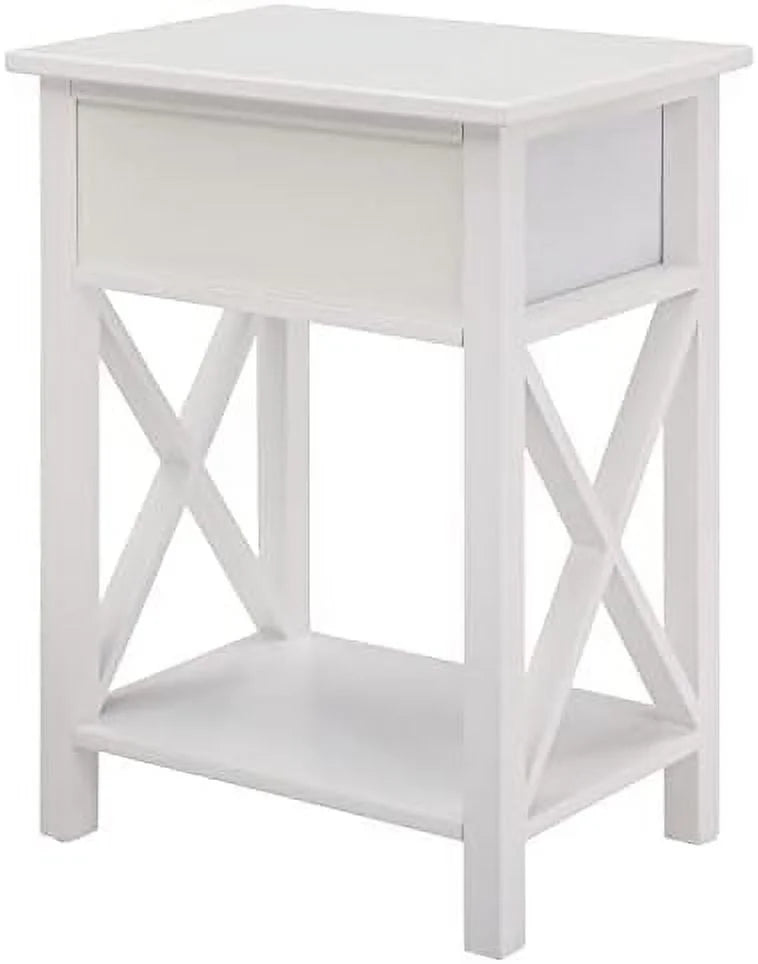 White Wood Nightstand Set of 2 O614951