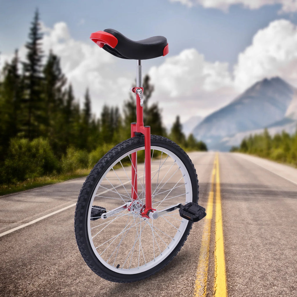 16 Inch Wheel Unicycle Height Adjustable Red W192
