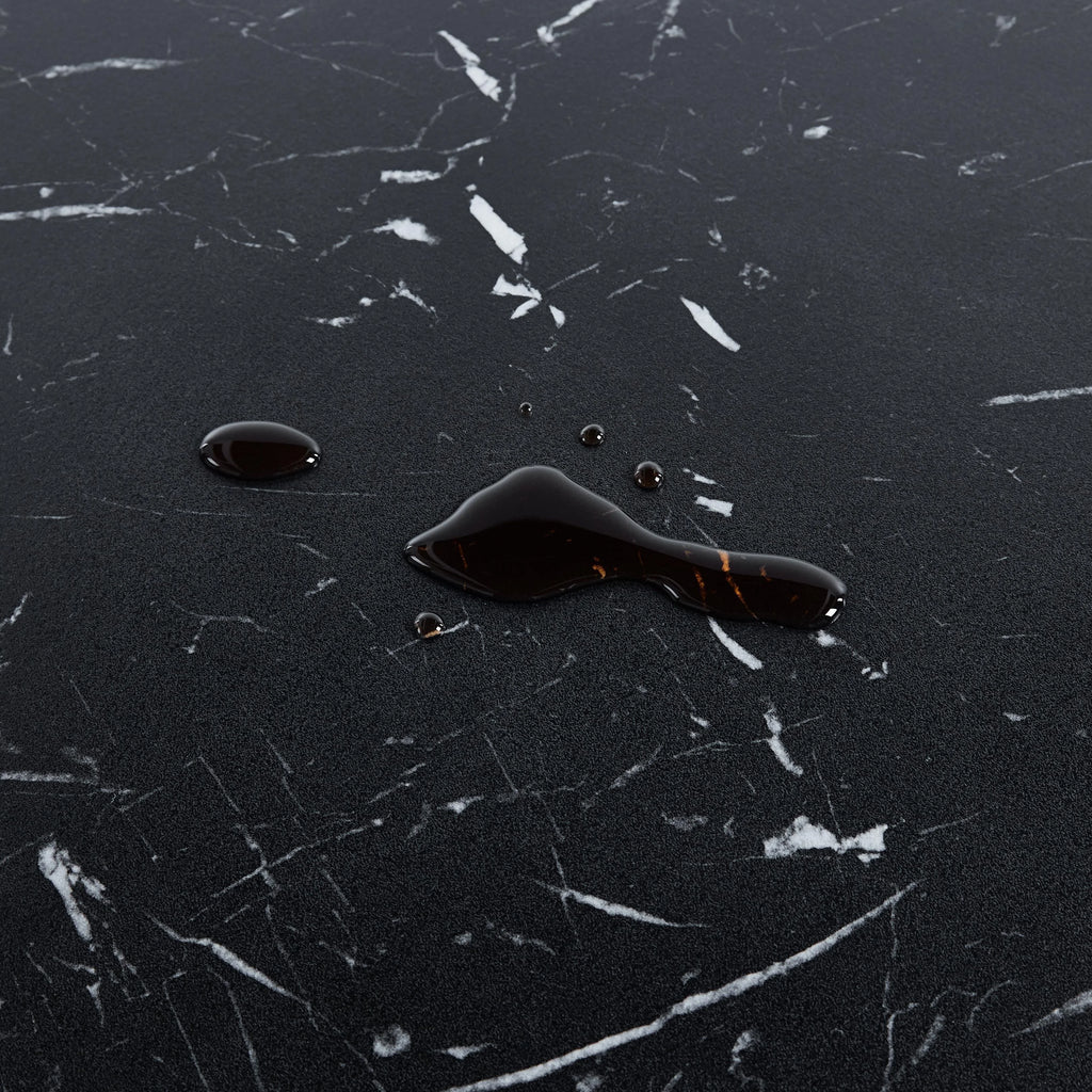 31.5" Wood Mid-century Dining Table with Marble Top E41610