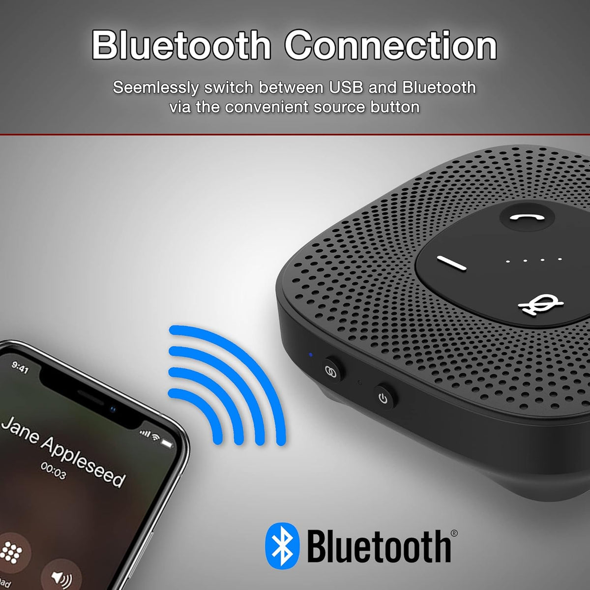 USB and Bluetooth Speakerphone with 360 Degree Noise Cancelling Microphone C926