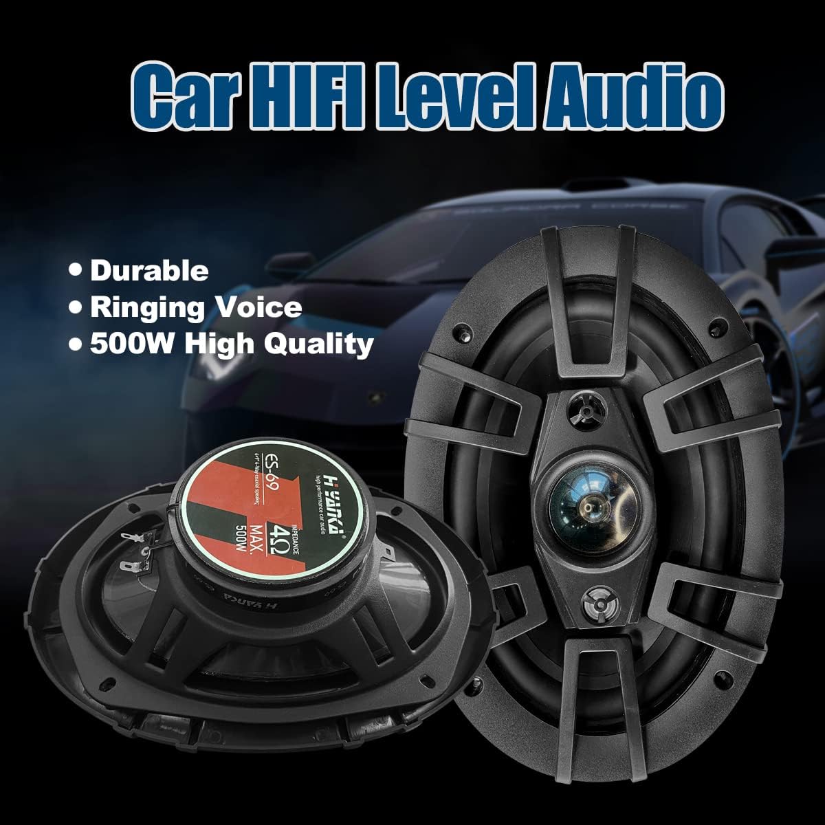 6x9 500 Watt 4-Way Coaxial Car Speakers (1 Pair) T539