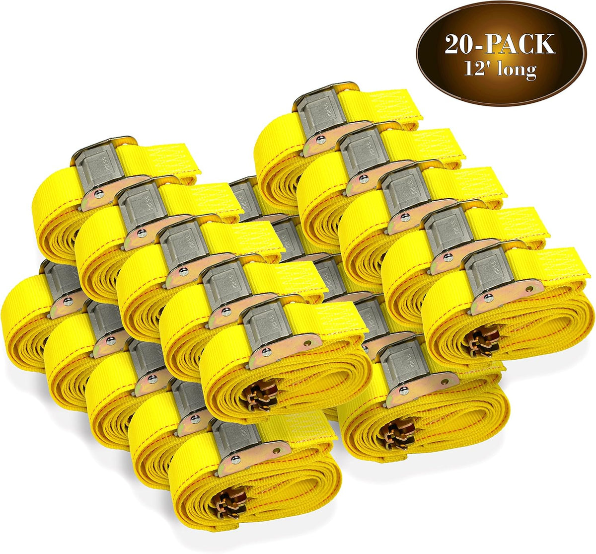 20 Tie-Down Straps, 2 x 12' Cam Buckle Straps A914