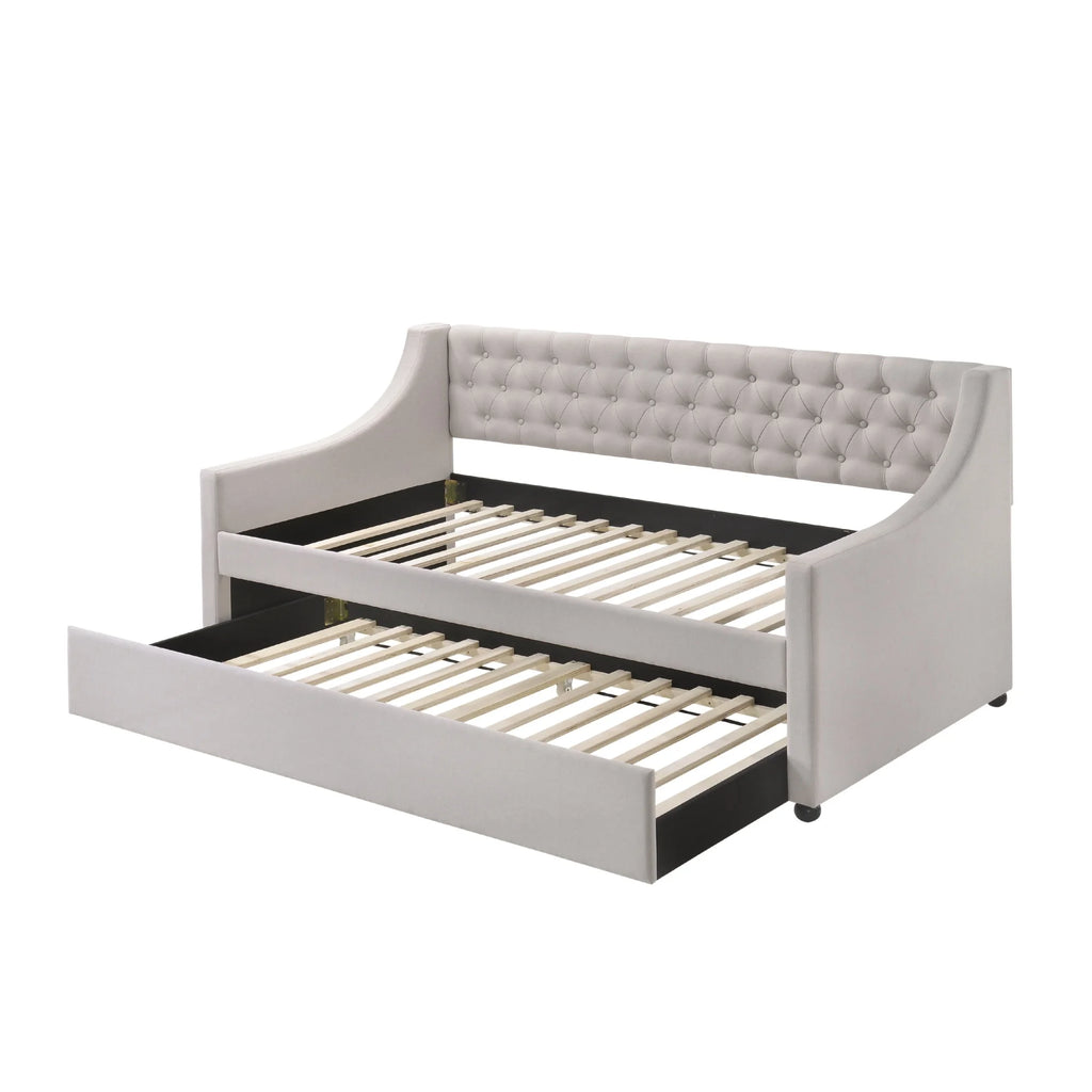 Light Gray Fabric Twin Size Daybed R199