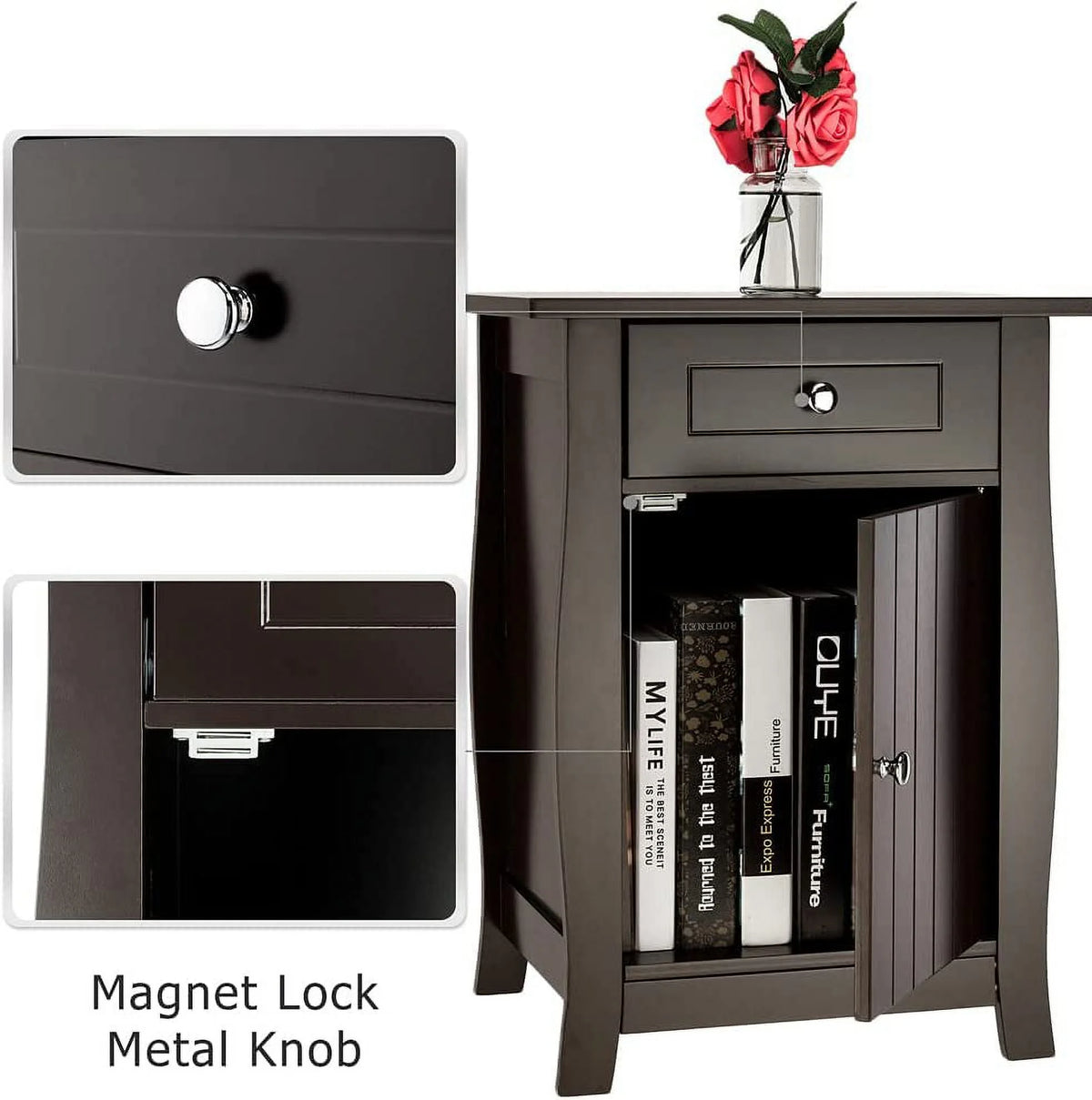 Small Free Standing Wooden Cabinet with Drawer and Single Door R10657