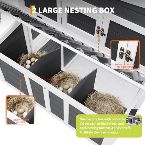 Wooden Chicken Coop for 4-6 Chickens with Nesting Boxes G298785