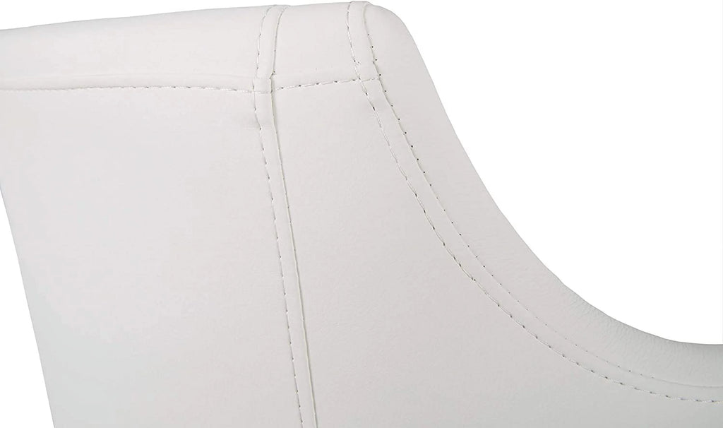 White Adjustable Swivel Office Desk Chair U96138