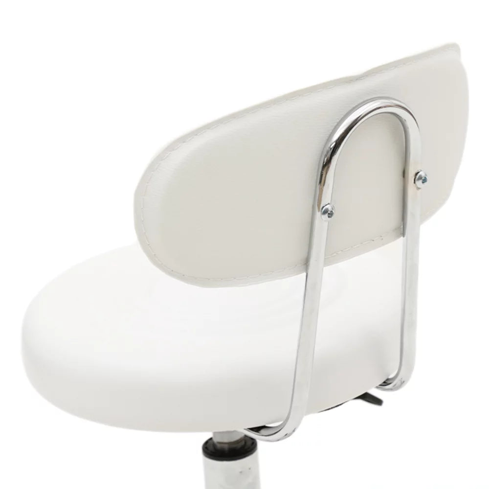 White Adjustable Drafting Chair with Foot Rest E53022