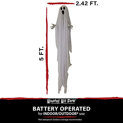 Life-Size 6-Ft Talking Ghost Halloween Animatronic with Lights and Sound D190235