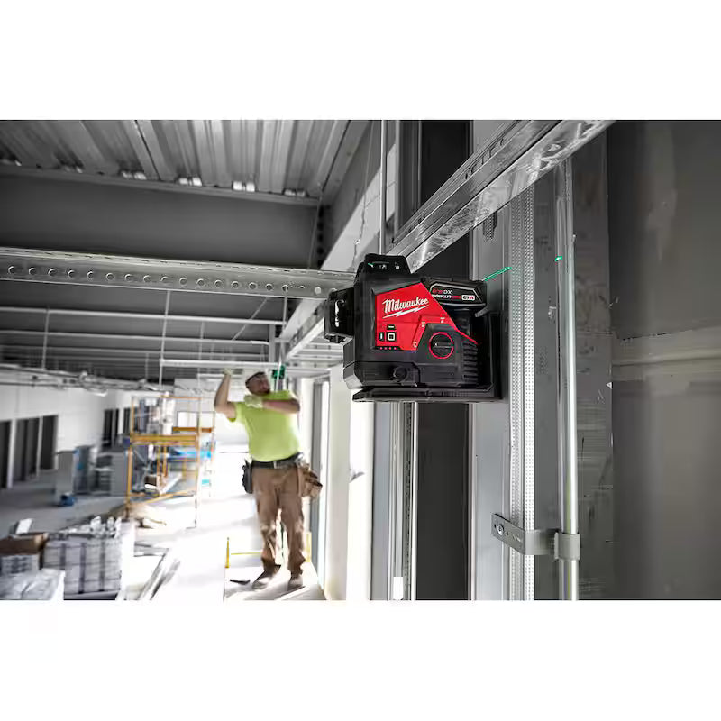 12-Volt Cordless Green 3-Plane Laser Level Kit with Batteries, Charger and Case Q7707