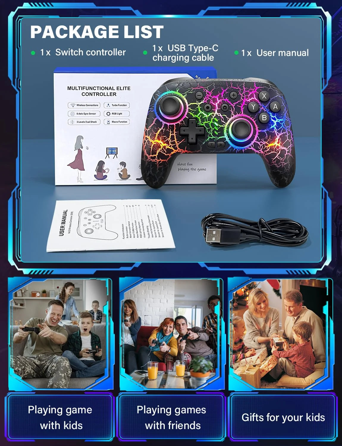 Wireless Switch Pro Controller with RGB G467