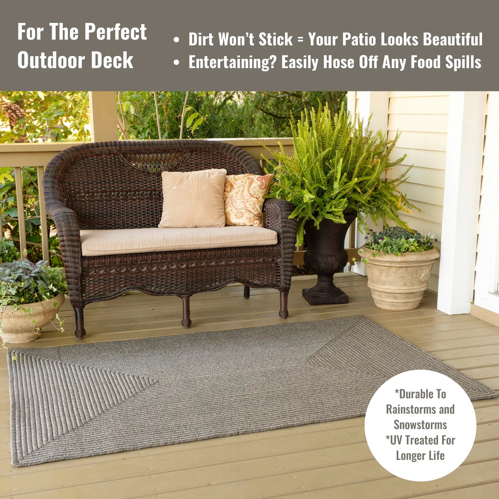 Gray Reversible Braided Rug 4x6 Feet U755