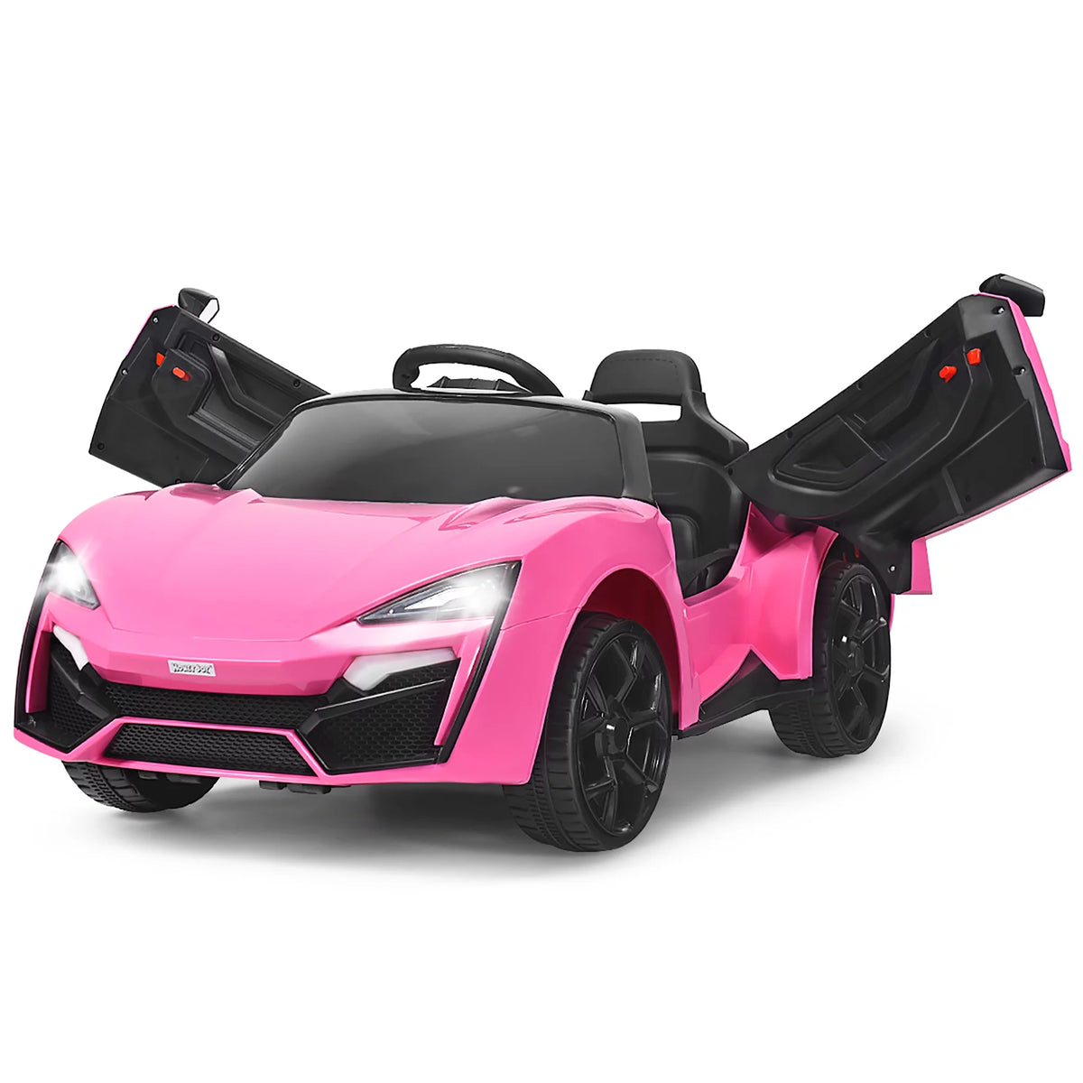 12V Kids Ride On Car with Lights MP3 Openable Doors Pink Z860