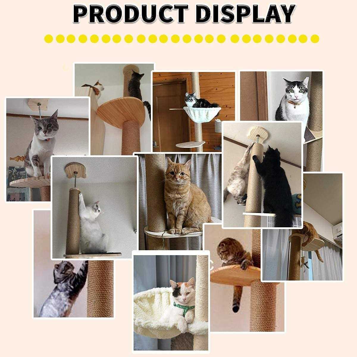 Floor-to-Ceiling Cat Tree with Sisal Rope Scratching Post L636