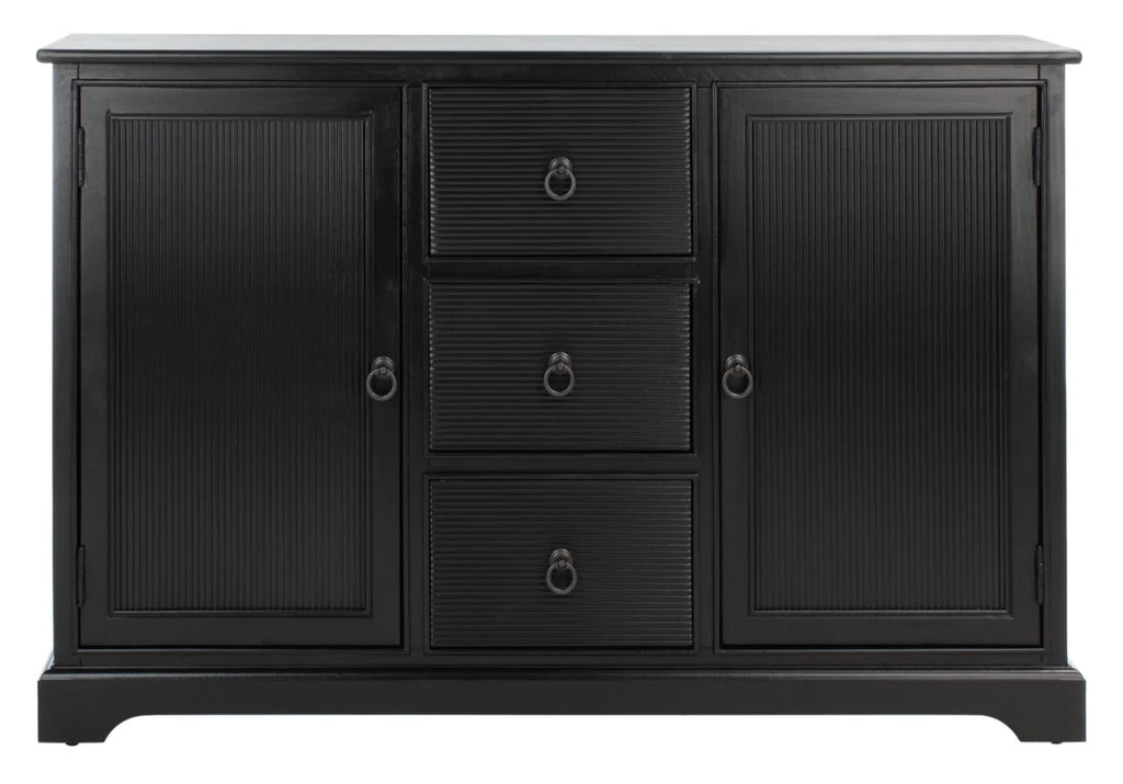 Black Wood Console Table with Drawer B38379