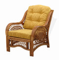 Natural Rattan Wicker Armchair with Light Brown Cushion F115