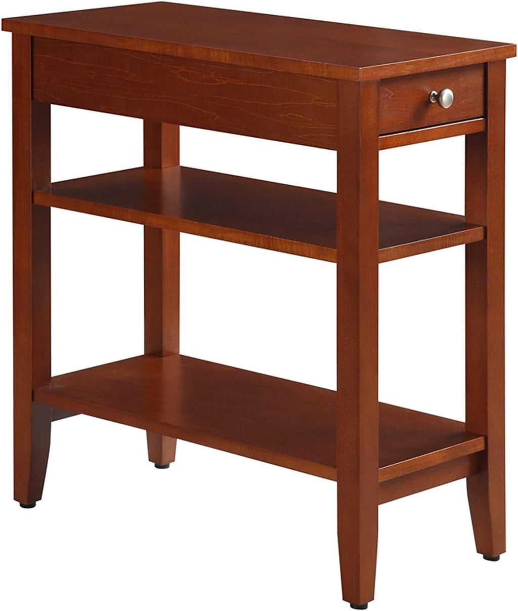 Black 1 Drawer End Table with Shelves P51930