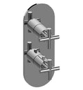 Polished Chrome Round 2-Hole Trim Plate with Terra Handles J47066