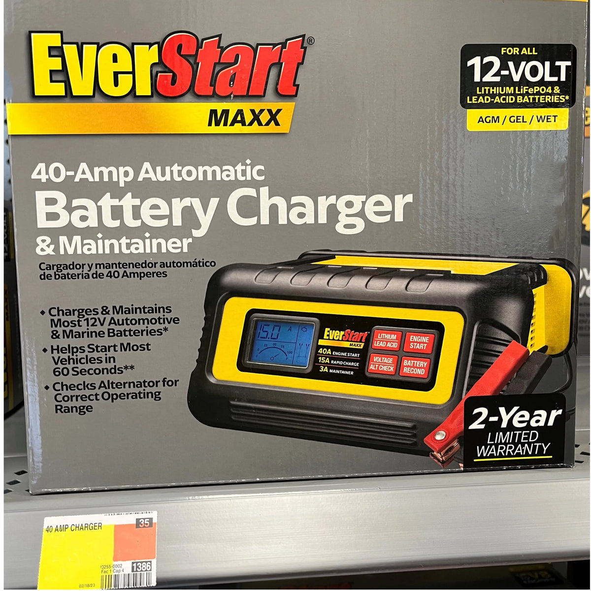 15 Amp Battery Charger and Maintainer with 40 Amp Engine Start N487083