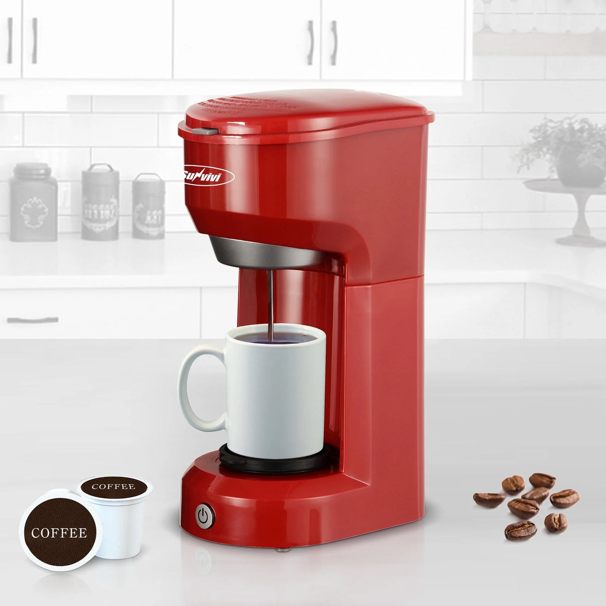 Single Serve Coffee Maker with 30 Oz Detachable Reservoir, Black O595
