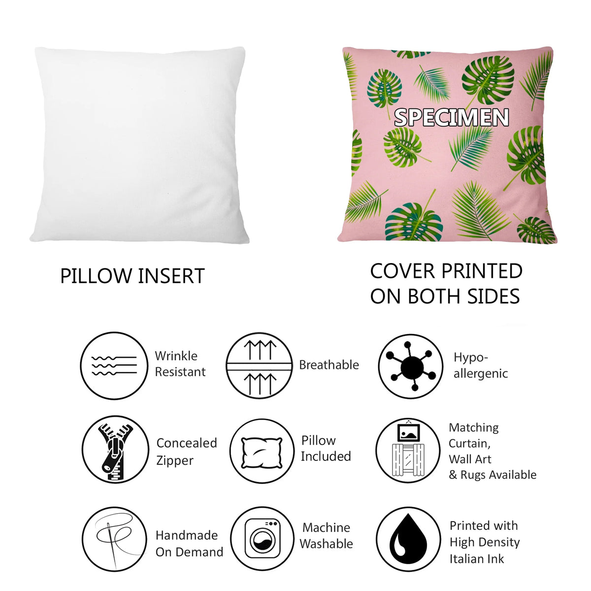 Floral Printed Throw Pillow F37747