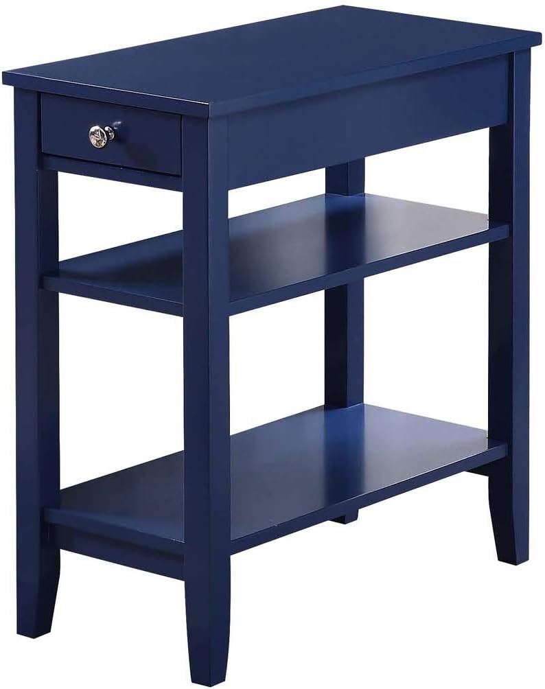 Black 1 Drawer End Table with Shelves P51930