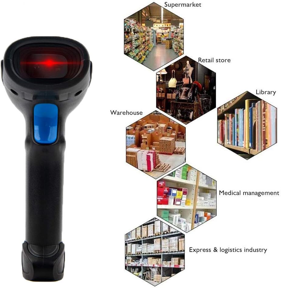 2D Wireless Barcode Scanner USB Rechargeable E82818