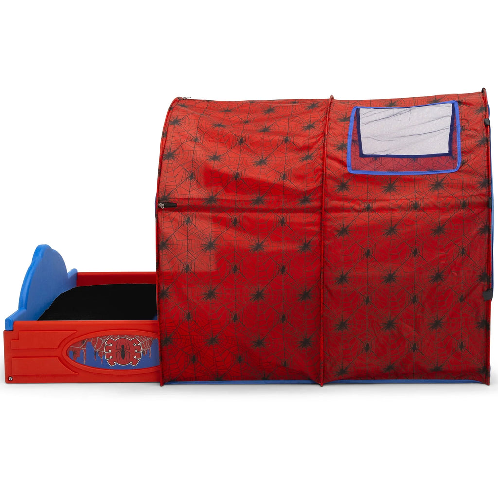 Toddler Bed with Tent and Built-In Guardrails Q563689