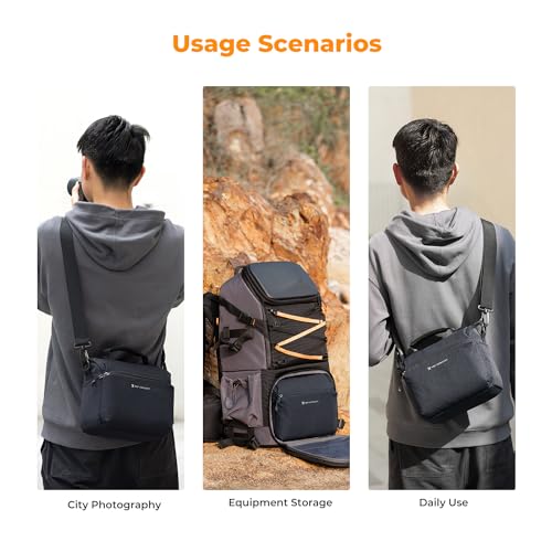 Camera Sling Bag Crossbody Camera Case DSLR SLR Compact Shoulder Photography Bag Beige K520