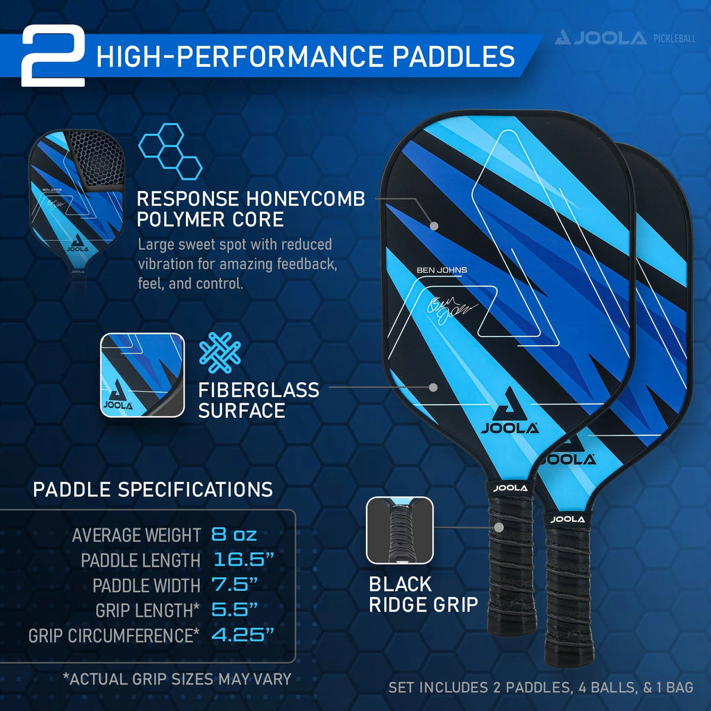 2 Paddles Blue Pickleball Set with Bag and 4 Balls G582519