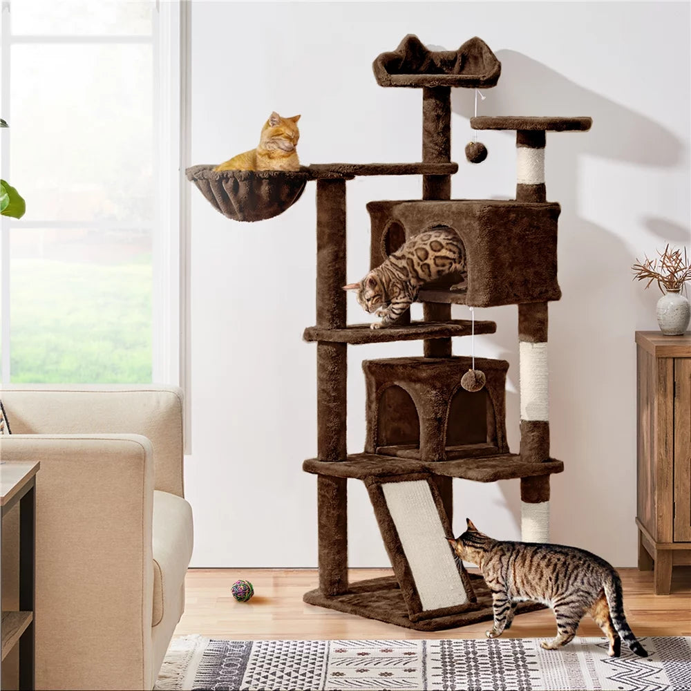 Brown Cat Tree with Scratching Post H798