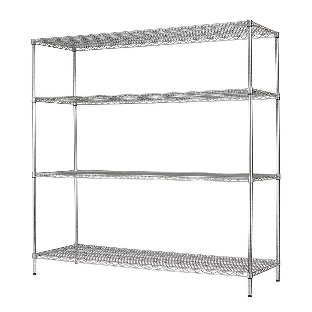 4 Shelf Wire Shelf Unit Chrome 4000 lb Z96461