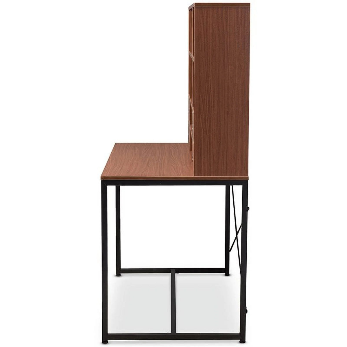 Writing Desk with Bookcase Hutch in Light Brown R8265