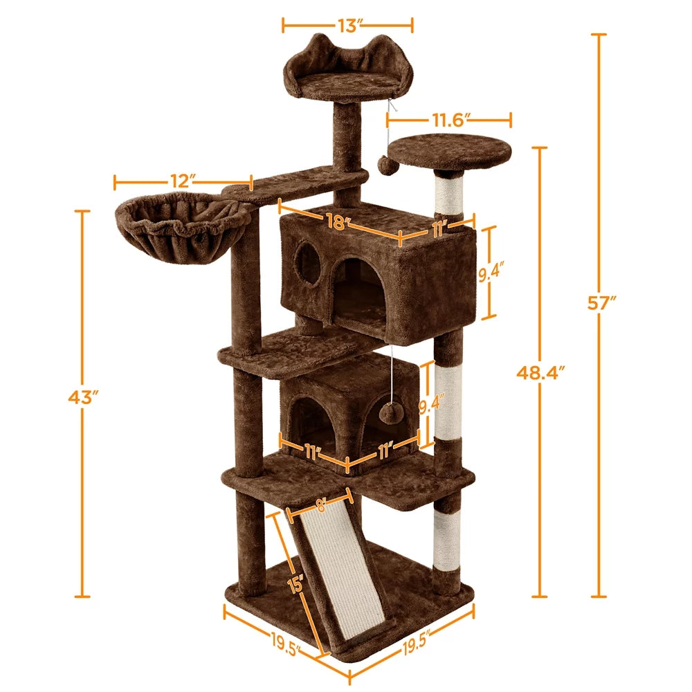 Brown Cat Tree with Scratching Post H798