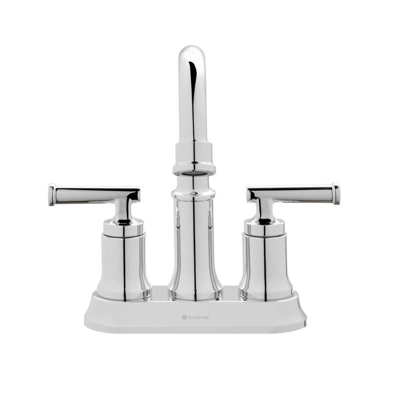 4 in. Centerset Double-Handle High-Arc Bathroom Faucet Polished Chrome 2-Pack A14525