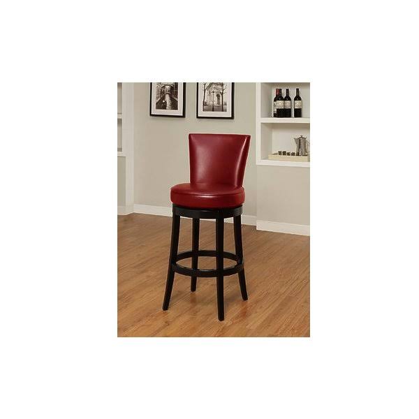 Red Bicast Leather Swivel Bar Stool U594