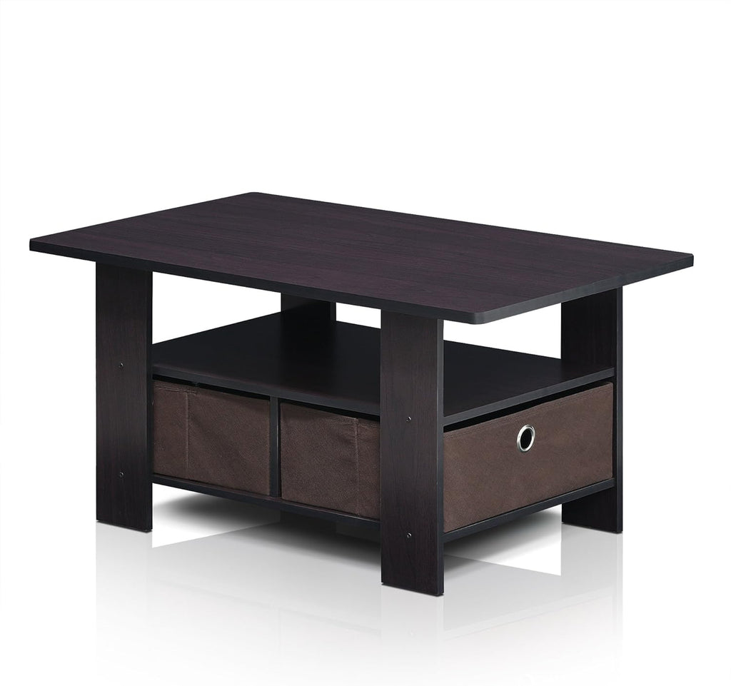 Americano Medium Brown Coffee Table and End Table with Bin Drawer Z21393