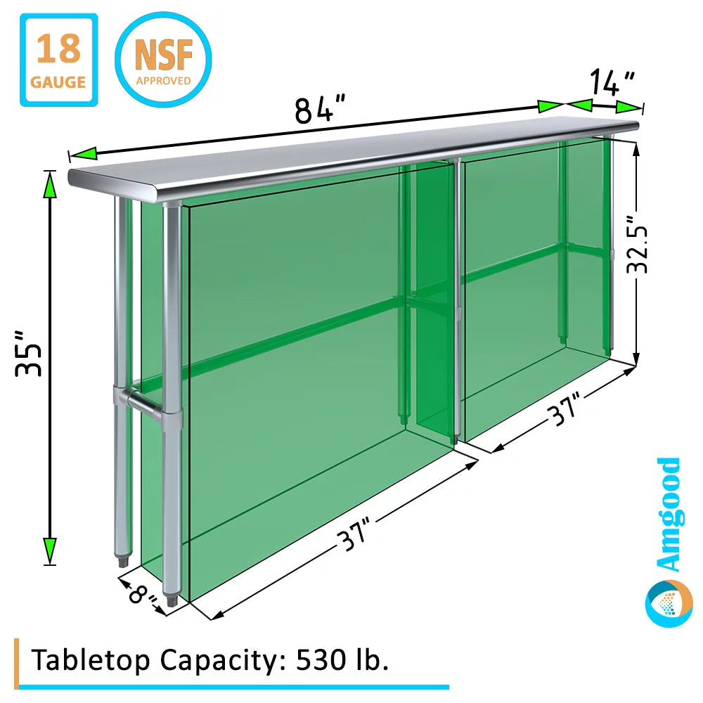 14" x 84" Stainless Steel Work Table P404778