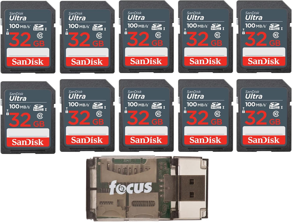 32GB SDHC UHS-I Memory Card 10-Pack with USB Card Reader L973079