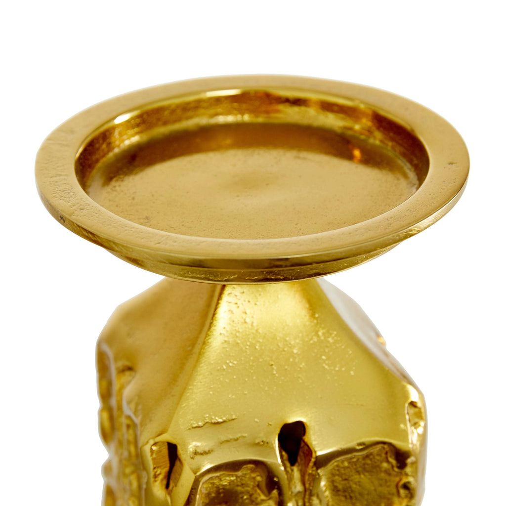 Gold Aluminum Contemporary Candle Holder A533576